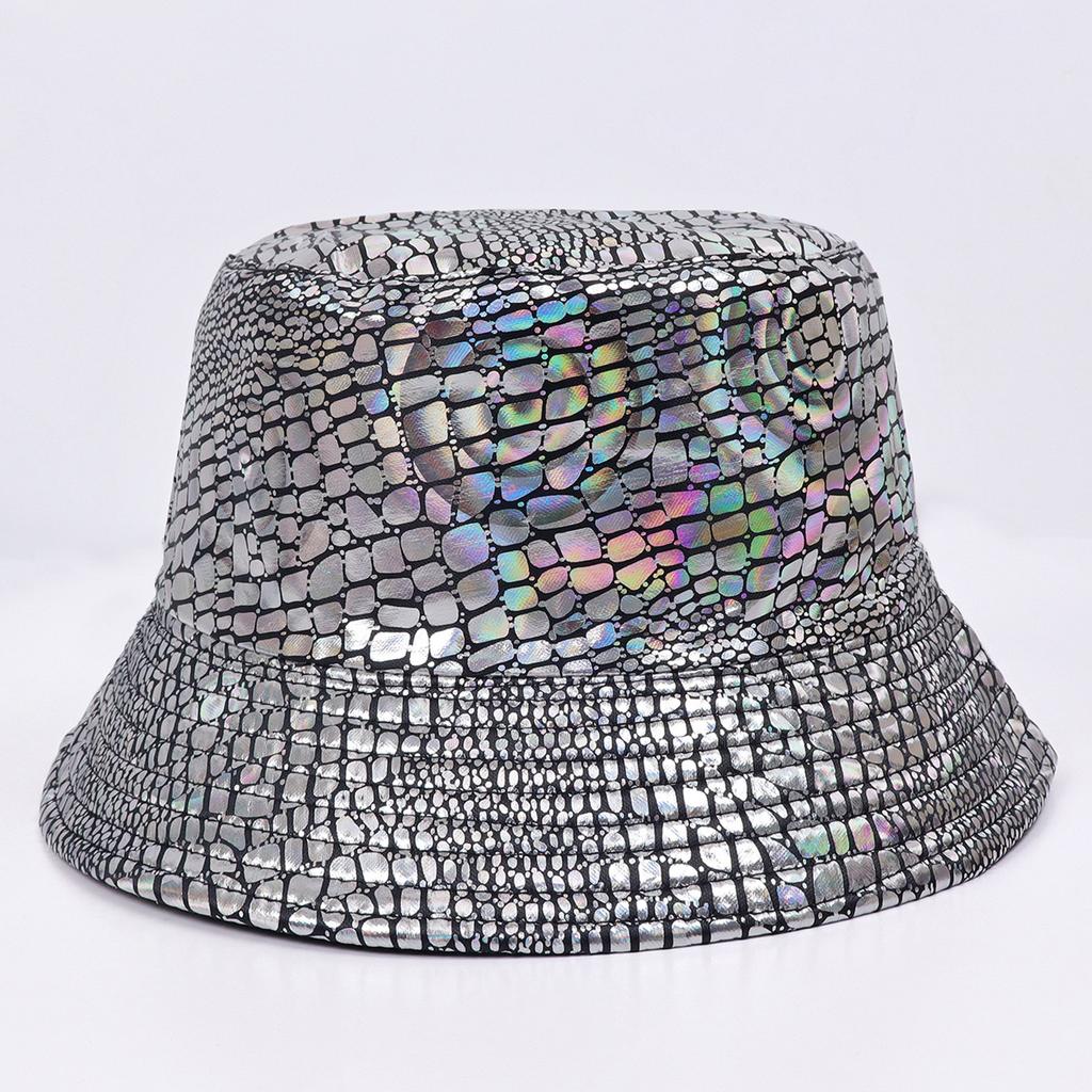 Double-sided sequined bucket hat mermaid scales basin hat fashion colorful party performance men's and women's sunscreen visor