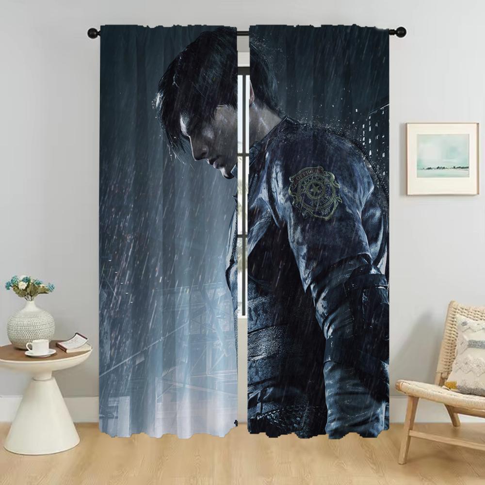Leon-Kennedy Shades Tulle for Bedroom Partition Blackout Curtain for Room 2 Panel Kitchen Curtains Home Interior Curtains Living