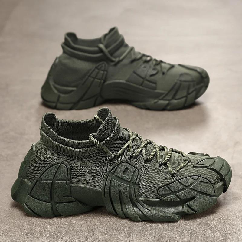 Высокие носки, кроссовки Octopus, дышащая сетка, мужские кроссовки, удобная толстая подошва, спортивная обувь для бега, трендовая обувь для ходьбы