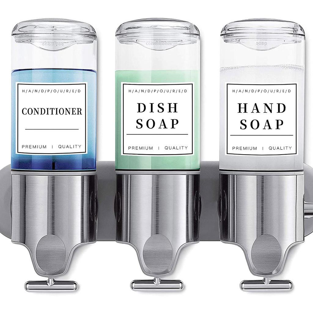 Черные/белые этикетки на дозаторе для мыла, наклейка на этикетку для лосьона, шампунь-кондиционер для мытья тела, ванная комната, душ, дозатор мыла, водонепроницаемые этикетки