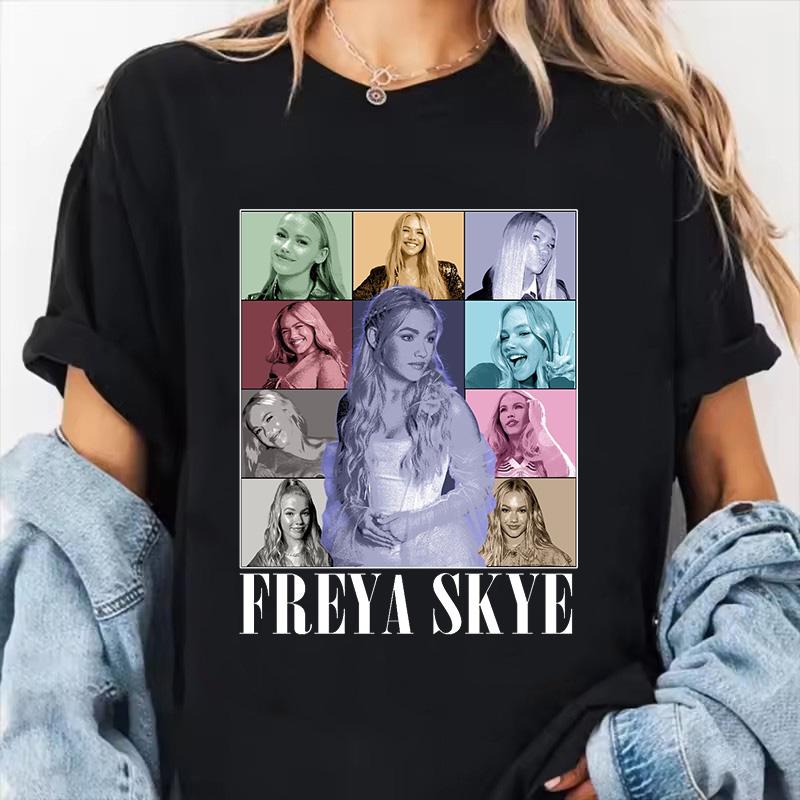 Женская модная футболка с коротким рукавом Freya Skye Print, футболка с графическим принтом в стиле 90-х, винтажная футболка для женщин, готическая футболка Y2k, уличная одежда