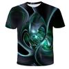 Summer Round Neck 3D Color Abstract Art Patterns Printed Top Fashionable Casual Short Sleeved Children's Boy T-shirts