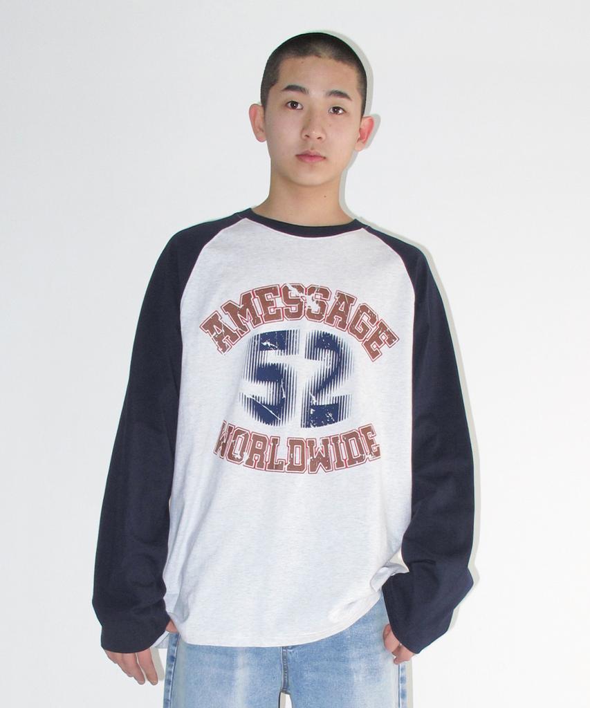 AMES-WORLDWIDE Vintage 52 Raglan Ls Tee Navy