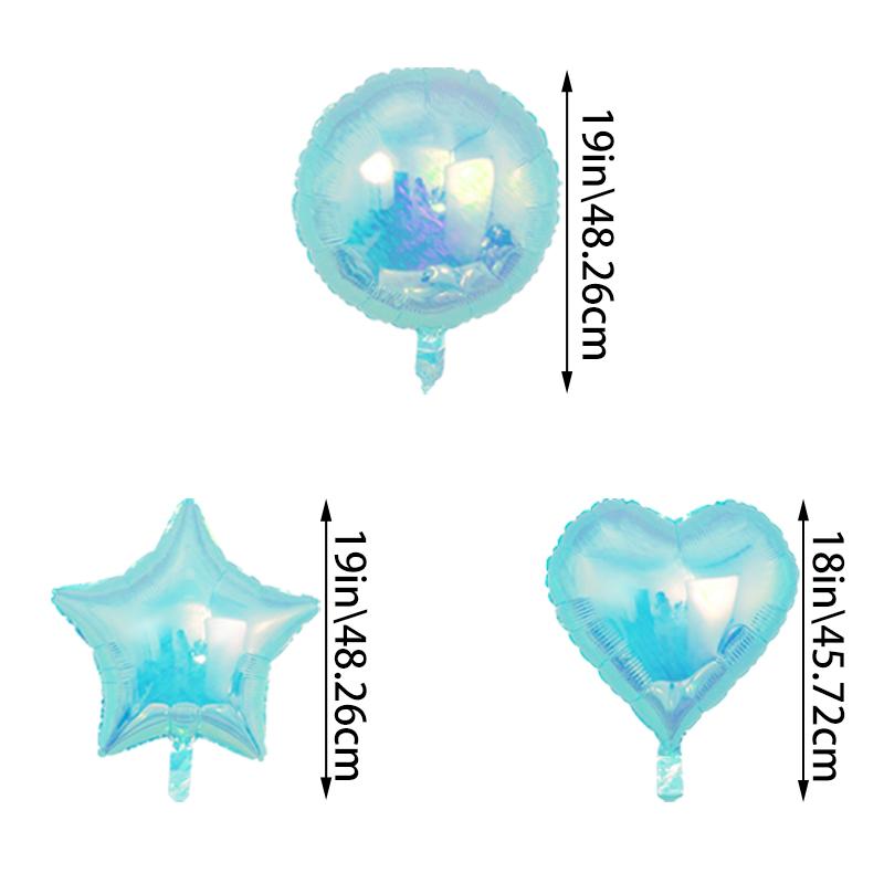 3 шт. прозрачных цветных круглых фольгированных шаров в форме звезд и сердец, радужные цветные шары для детей, дня рождения, вечеринки, дискотеки, свадьбы, украшения