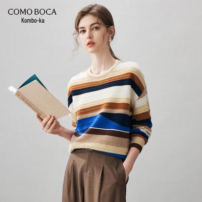 Женский джемпер Comon Boca с цветовыми блоками, из кашемира, с круглым вырезом