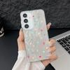 Glitter Love Hearts Print Glossy Phone Case For Samsung S25 S24 FE S23 Ultra A56 A36 A55 A16 A15 A54 TPU PC Hybrid Clear Slim Shockproof Bumper Cover