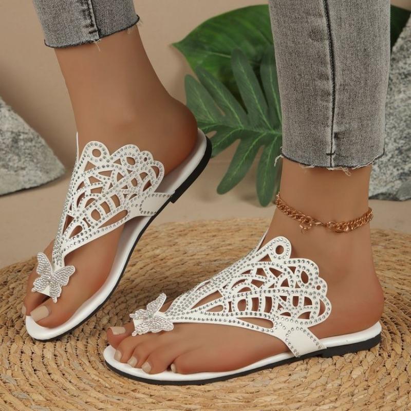Large-sized Flip-flops with Flip-flops and Fashionable Butterfly Slippers for Women