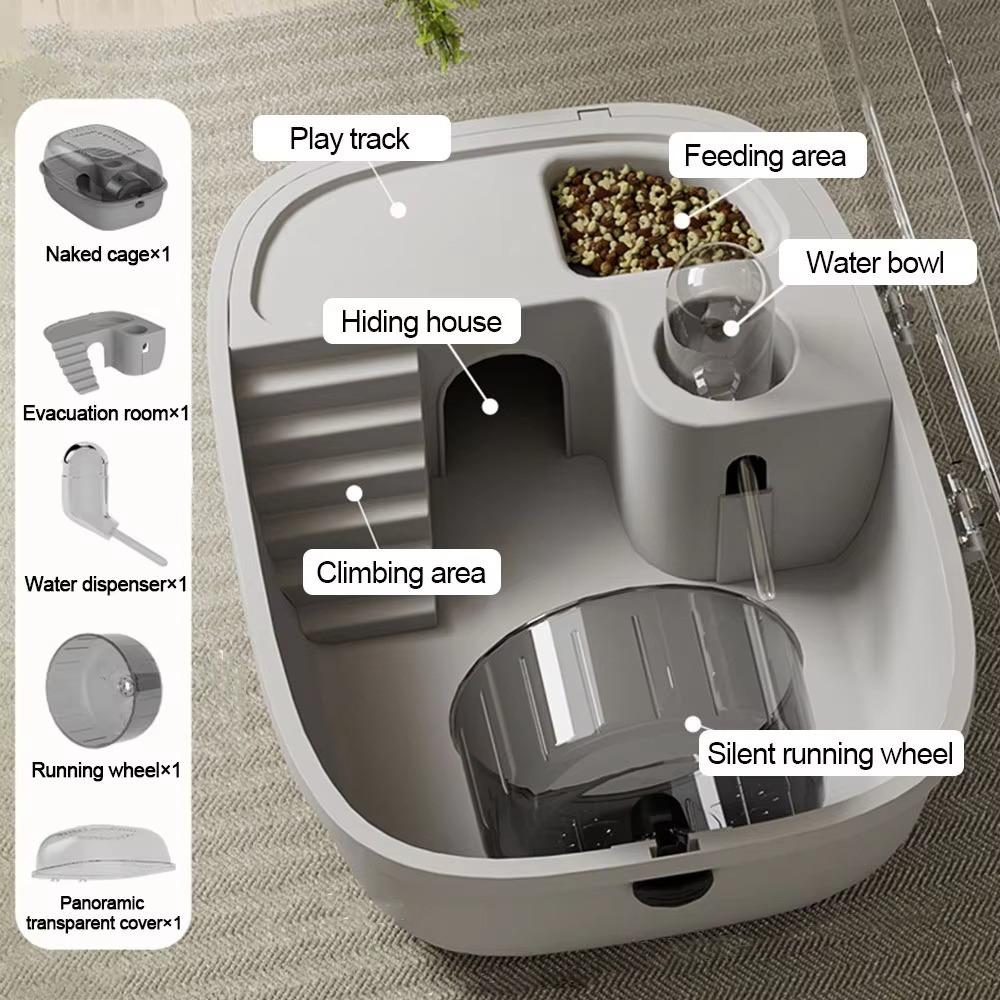 Double Layer Hamster Cage Breathable Visible Small Animal Carrier Translucent Large Space Pet Transport Box Pet Travel