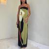 Sexy Strapless Backless Printed Long Dress Women Fashion Sleeveless Off Shoulder Club Vestidos Lady Summer Beach Elegant Evening Party Robes
