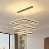 Современная минималистичная светодиодная люстра для гостиной и вилл - Квадратный дизайн с верхним и нижним освещением