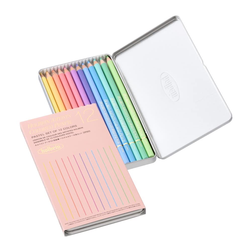 Набор цветных карандашей для художников Holbein OP903 Пастельные тона 12 цветов для рисования 20903