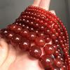 Красный агат свободные бусины из натурального драгоценного камня гладкая круглая бусина для изготовления ювелирных изделий