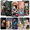 Чехол для телефона Samsung Galaxy A13 A15 A17 A07 A21S A22 A23 A25 A31 A73 A32 A52 A52S A41 5G Мягкий ТПУ Чехол Животное Кошка Татуировка Сумки
