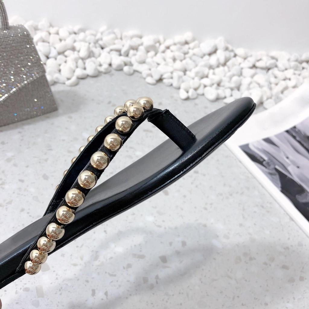 2025 Summer New Fashion Flat Flip-flops Women's Soft Bottom Non-slip Beach Outer Wear Pinch Slippers Ins