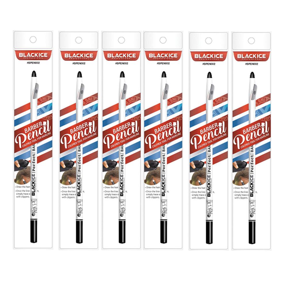 Black Ice Spray Hairdresser Pencil (White) - 6 Pieces, Precise Application for Perfect Contours and Styling.