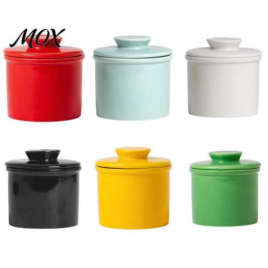 Minimalist Kitchen Decor Ceramic Butter Crock with Lid, Bell Shaped Dish, Sealed Countertop Food Storage Container Keeper, Jar for Fresh Soft