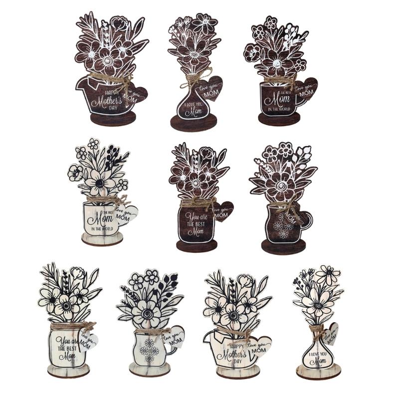 Уникальный настольный деревянный цветок, подставка для стола ко Дню матери, подарок в знак признательности, изысканный подарок, красиво упакованные деревянные настольные украшения