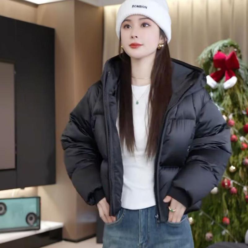 Winter New Short Hooded Puff Cotton Jacket for Women Casual Thickened Bread Jacket
