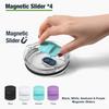 Magnetic Slider for YETI Lid,Compatible with YETI Rambler 8 oz,10 oz,14 oz,16 oz,20 oz,24 oz,30 oz Lids(Black, White, Seafoam, Purple) 4 Pack