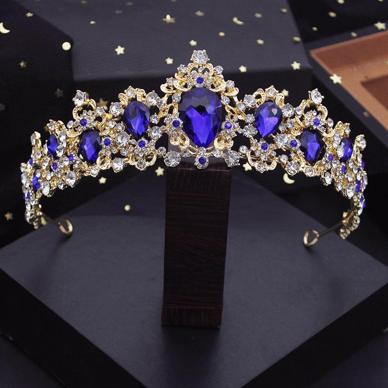 Baroque Crystal Wedding Crown Royal Queen Bridal Tiaras Hair Jewelry Brides Diadem for Women Prom Crown Headbands