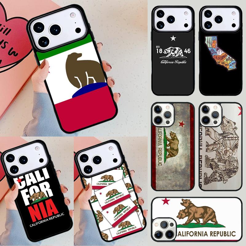 California Republic Phone Case For iPhone 17 Air 14 15 13 12 Max Cover For Apple 14 15 16 16e 11 Pro Max Plus Coque