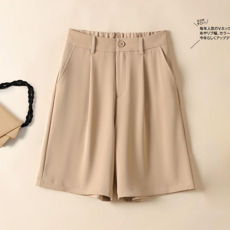 Модные повседневные женские шорты, свободные широкие брюки с высокой талией и пятью точками