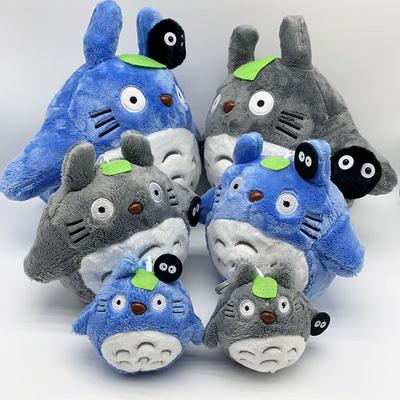 Милый плюшевый кот Kawaii Blue My Neighbor Totoro, аниме-персонаж, кукла, плюшевый кот, игрушка в виде листа лотоса, детская игрушка, подарок на день рождения, Рождество