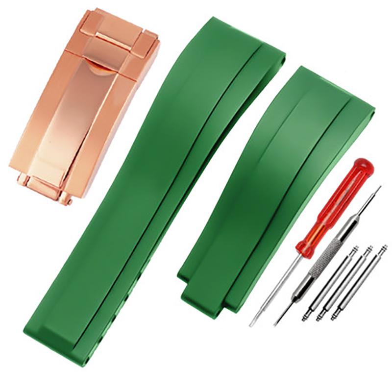 Резиновый ремешок для часов Seiko Tudor Citizen с пряжкой из нержавеющей стали, водонепроницаемый браслет для часов 20 мм 21 мм черный синий