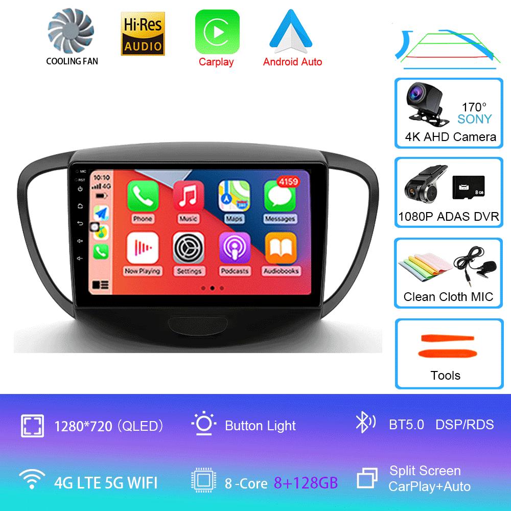 Автомагнитола Android 14 Carplay Мультимедиа Для Hyundai i10 2007 - 2013 навигация видео DVD Автомагнитола Стерео 2din BT