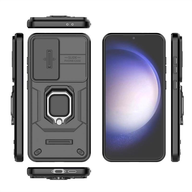 Для Samsung Galaxy S24 FE Чехол Slide Camera Lens Чехлы Samsung Galaxy S24 FE Чехол Противоударный Бронированный ПК TPU Чехол Galaxy S24 FE