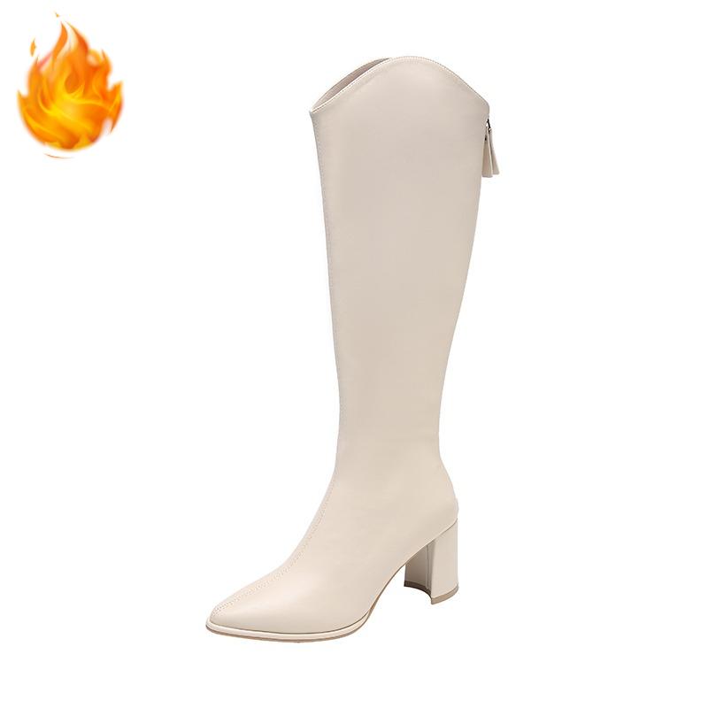 Зимняя мода Женские ботфорты на высоком каблуке Обувь Женская Комфортная Короткая Плюшевая Рыцарские Ботильоны botas de inverno feminina