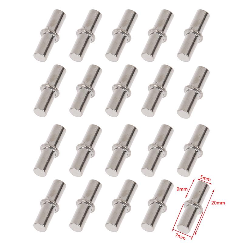 20 шт., металлические опорные штифты для полки шкафа, шпильки, колышки, стеклянный кронштейн