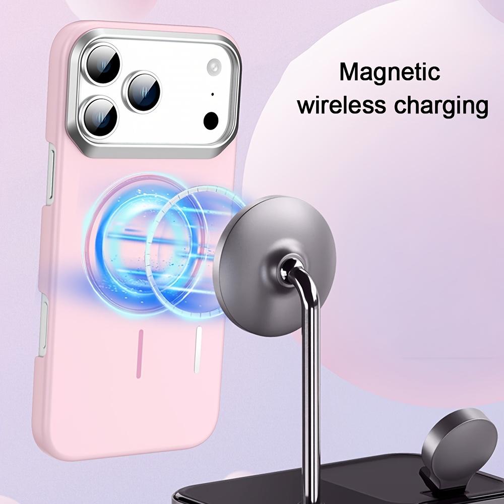 Металлический Чехол для Телефона с Магнитом и Камерой для For Iphone 17 13 14 1Plus 16 16 Pro Max 17Air Беспроводная Зарядка Для Чехол