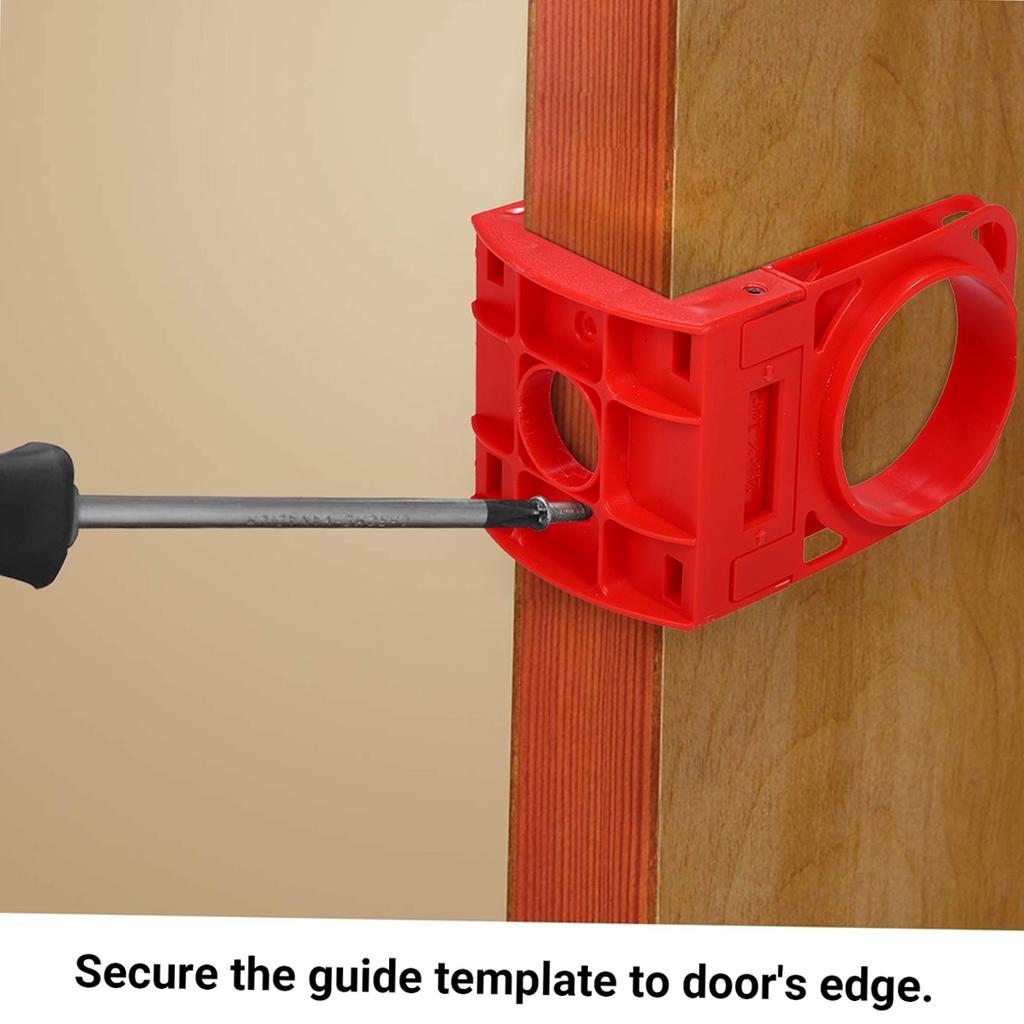 Комплект для установки замка с направляющим шаблоном для деревянных дверей