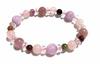 Limited Item Love Work Healing Natural Stone Power Stone Luxury Bracelet Kunzite Pink Tourmaline Silica Rose Quartz Crystal Inner Circumference 17cm