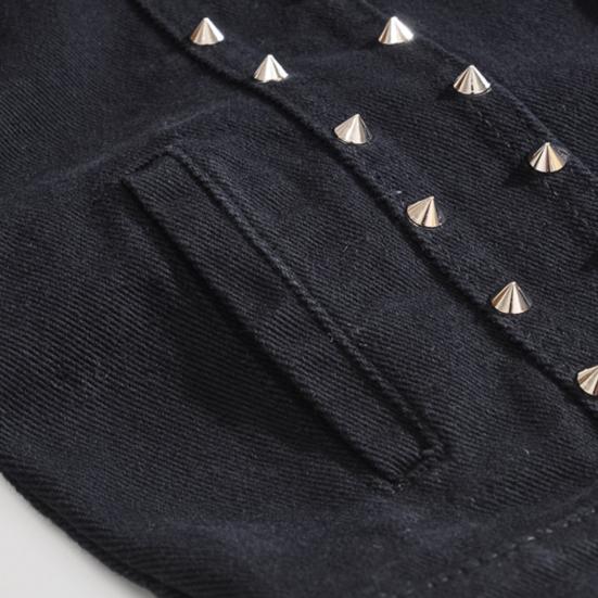 Мужской жилет, однобортный однобортный тонкий жилет с отложным воротником и заклепками без рукавов, уличная одежда