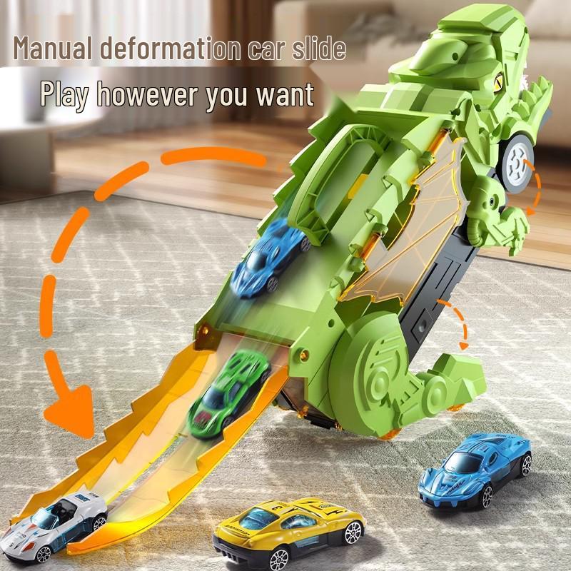 Dinosaur Devour Car Track Toy for Boys - Educational Inertial Vehicle Set & Gift