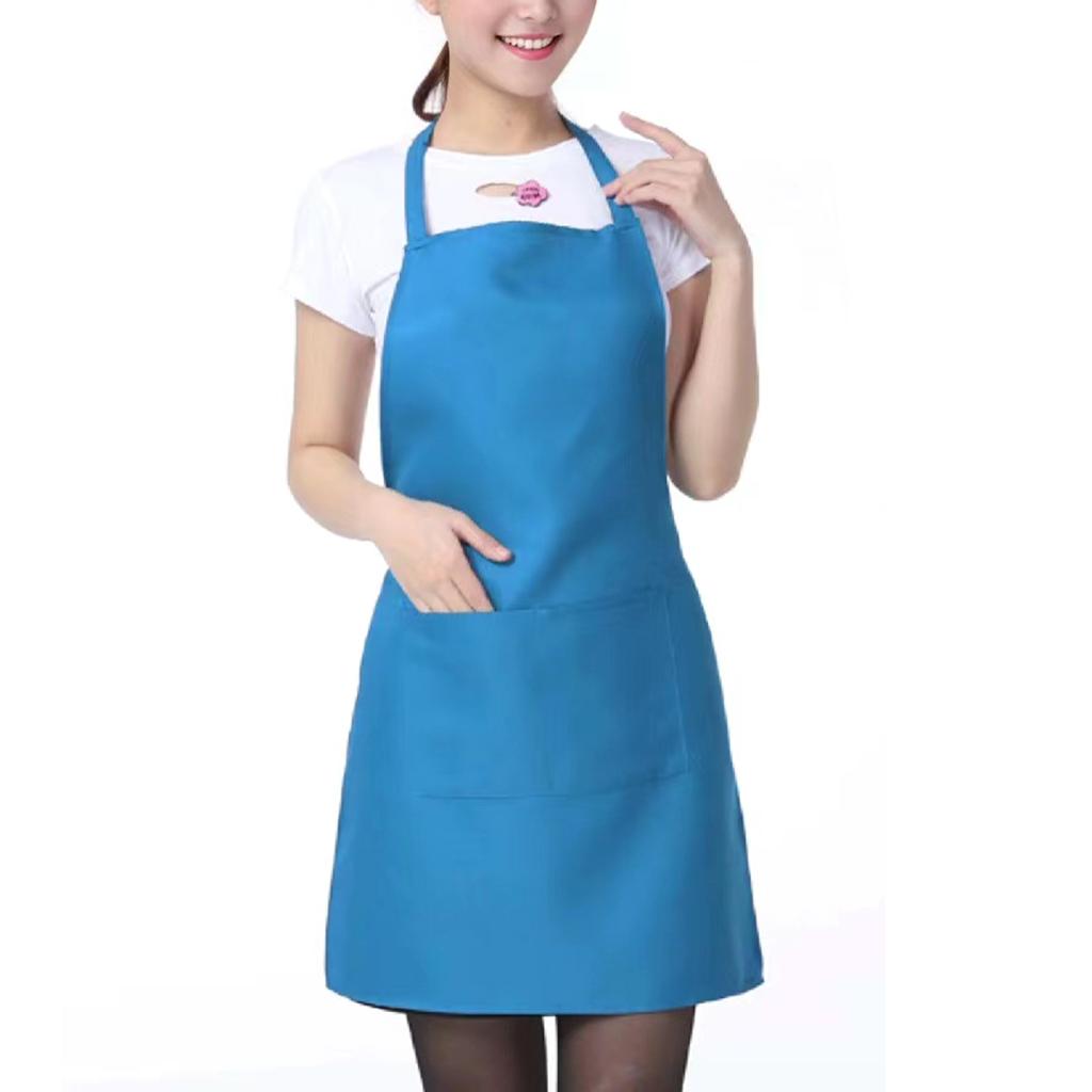 Однотонный водонепроницаемый фартук с карманом, стойкий к воздействию масел и загрязнений, нагрудник со шнуровкой, дышащий, многоразовый фартук, кухонные принадлежности