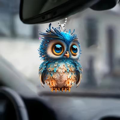 Симпатичная сова 2D плоский акриловый автомобильный брелок аксессуары подвеска, подвеска на зеркало заднего вида автомобиля, подвеска для сумки и кухни, изысканные подарки