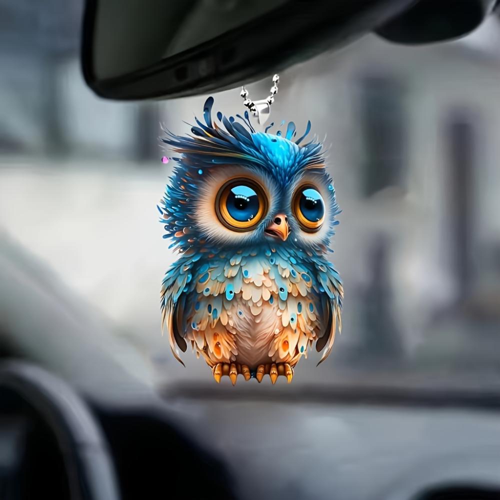 Симпатичная сова 2D плоский акриловый автомобильный брелок аксессуары подвеска, подвеска на зеркало заднего вида автомобиля, подвеска для сумки и кухни, изысканные подарки