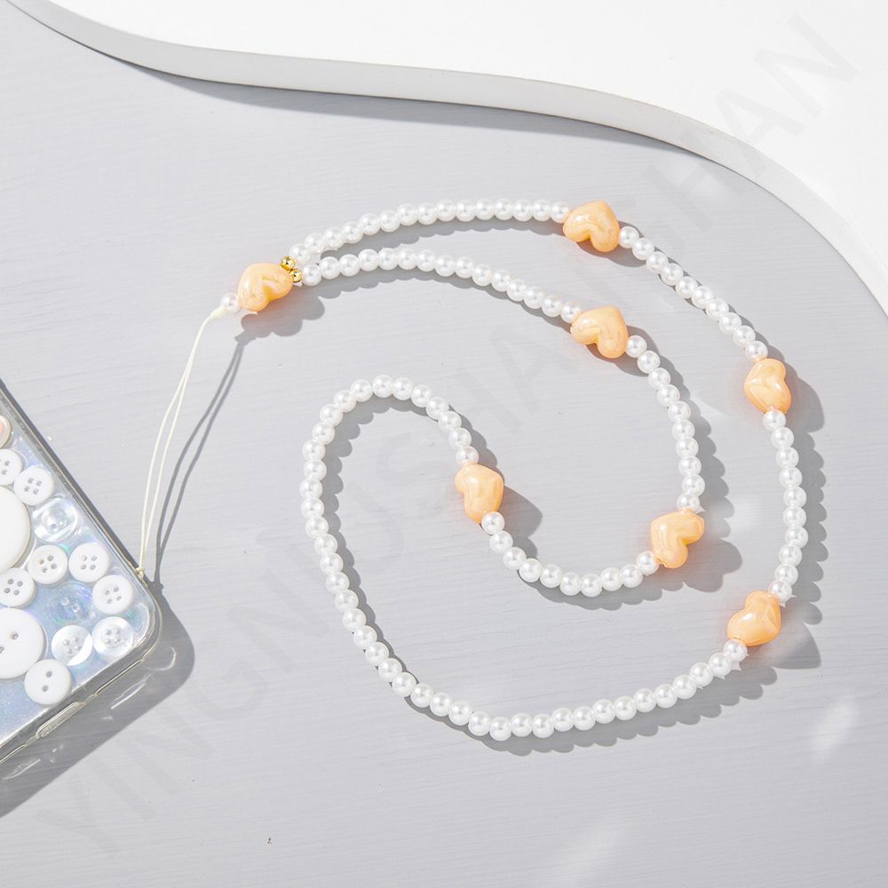 Beaded Mobile Phone Chain Cell Phone Lanyard Soft Pottery Rope Clay Beaded Mobile Phone Straps