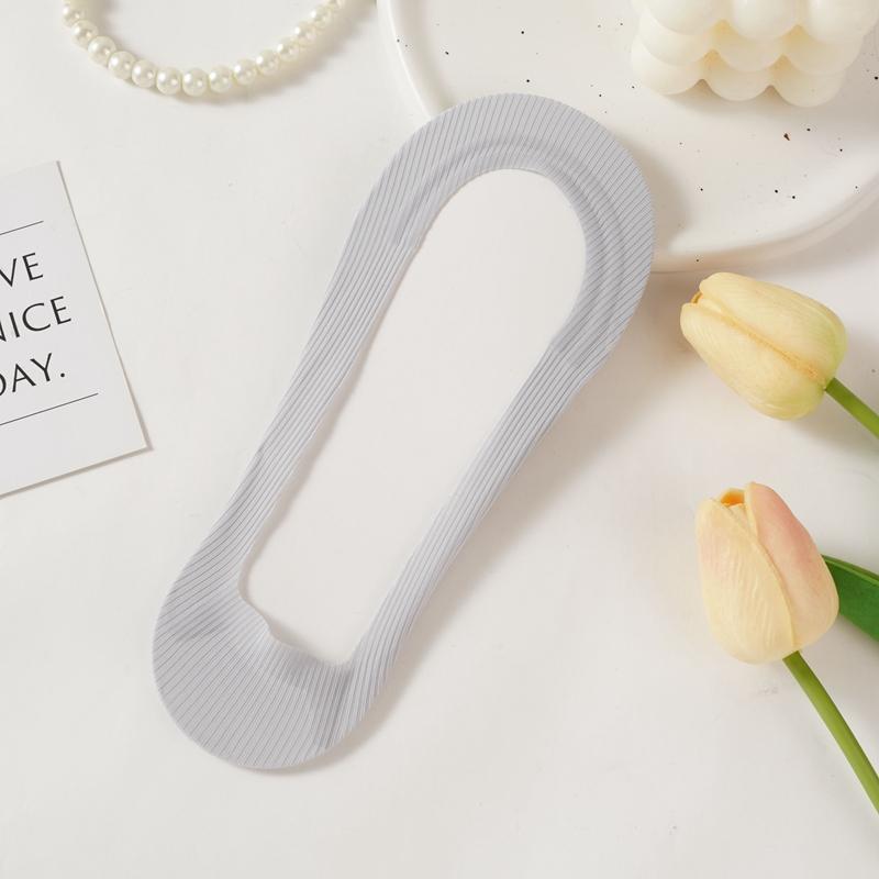 Носки-лодочки из ледяного шелка для женщин с хлопковой подошвой, силиконовые, нескользящие, без каблука, женские, на высоком каблуке, неглубокие, невидимые носки