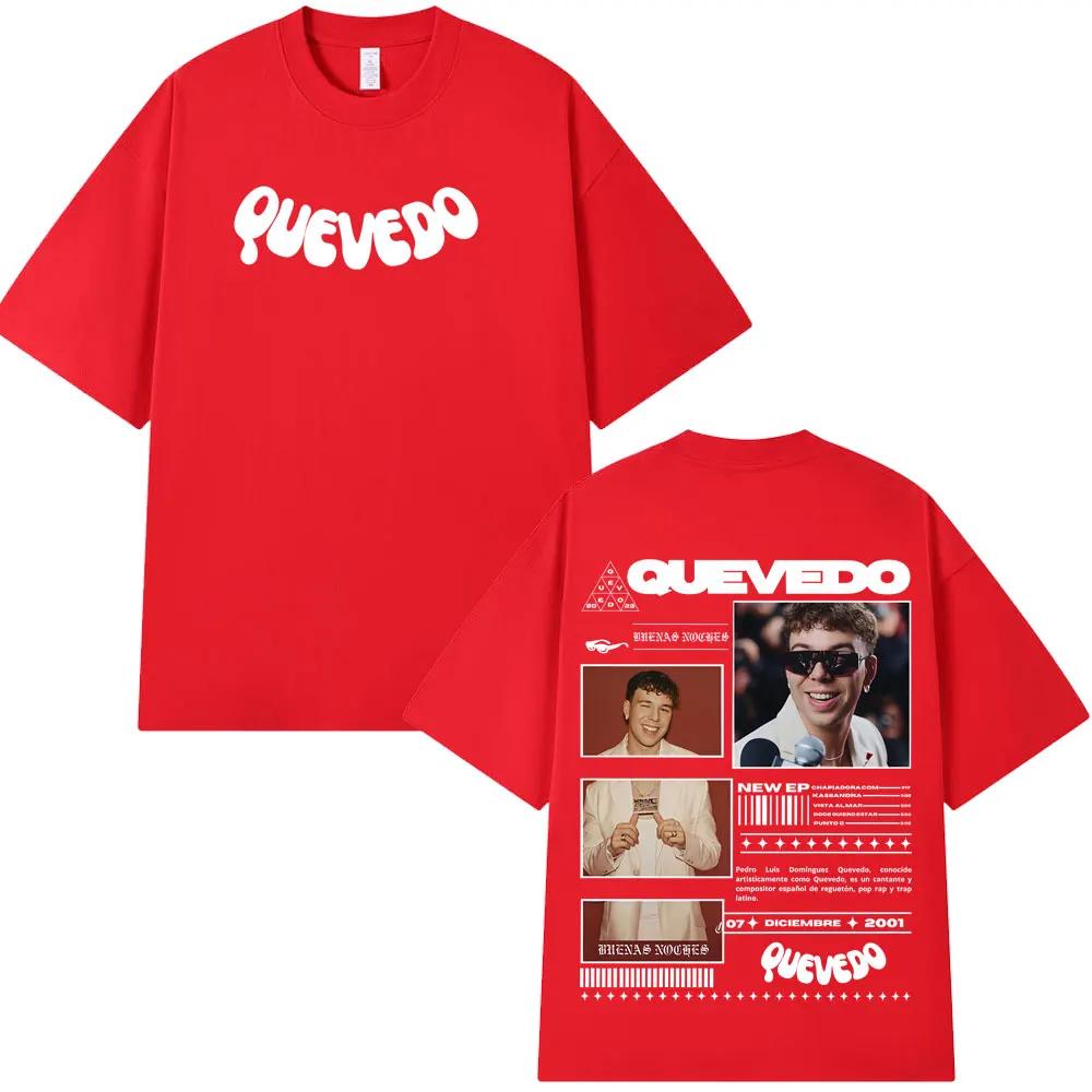 Rapper QUEVEDO BUENAS NOCHES Album Tour Tees Men Women Fashion Hip Hop T-shirts Casual Loose Short Sleeve High Quality T Shirt