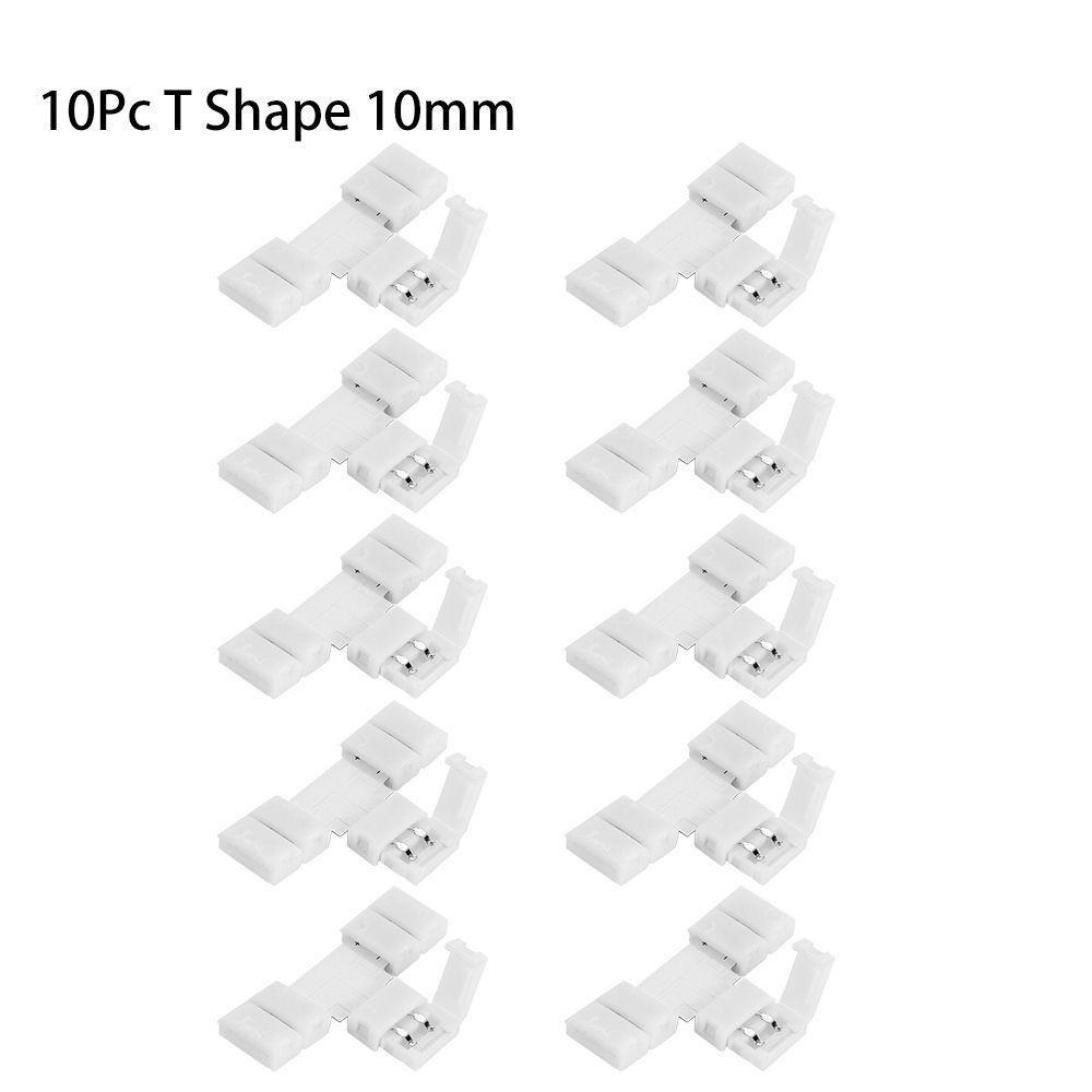 1/5/10Pcs New Clip-on Coupler Solderless 2Pin PCB LED Strip Connector 8mm 10mm