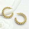 Серьги с золотым жемчугом с большими ушками Добавление элементов-заклепок Модные и изысканные высококлассные гальванические покрытия на заказ