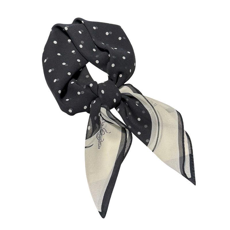 New fashion sunscreen silk scarf versatile high-end silk scarf women's spring and autumn thin scarf polka dot scarf small square scarf