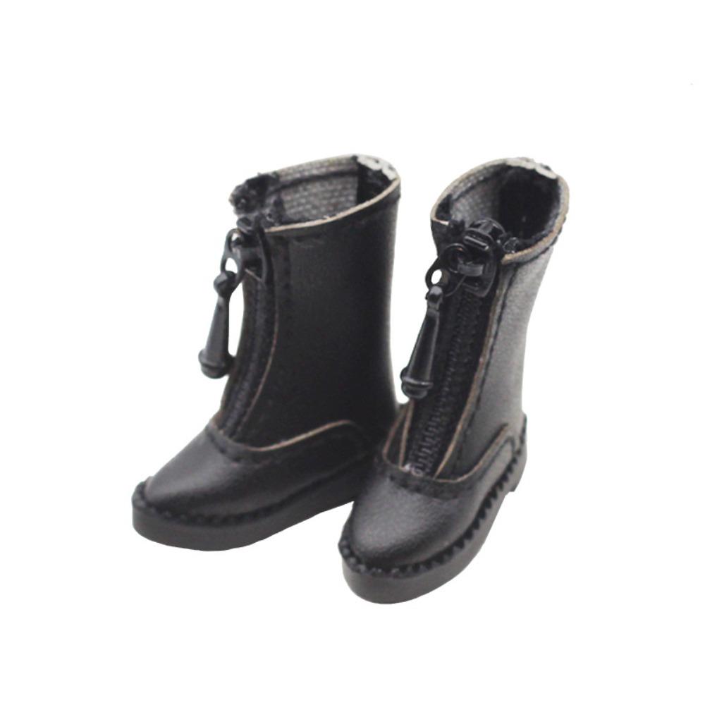 1 пара высоких кожаных ботинок для куклы Obitsu 11, металлическая молния, 1/12, ботинки для куклы BJD, Holala