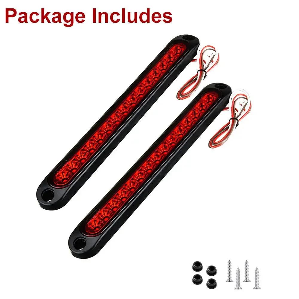 Auto Turn Signal Stop Warning Lamp High Mount 15LED Car Light Bar 12V Red Third Brake Light Rear Light Signal Side Marker