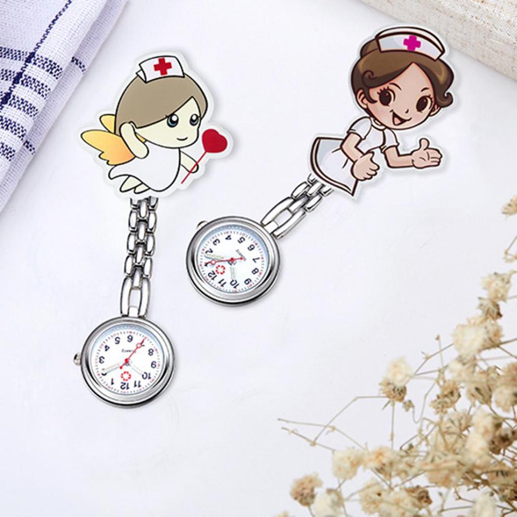 Numeral Analog Quartz Clip-On Fob Nurse Doctor Hanging Luminous Pocket Watch