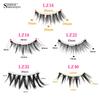 Reusable Magnetic Eyelashes Kit With Magnetic Tweezers Makeup Tool Handmade Fluffy Faux Mink Lashes Natural Long False Eyelashes